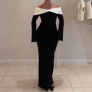 Meshki Yoko Contrast Knit Maxi Dress